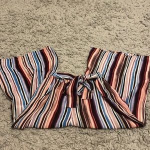 Stripped culotte pants